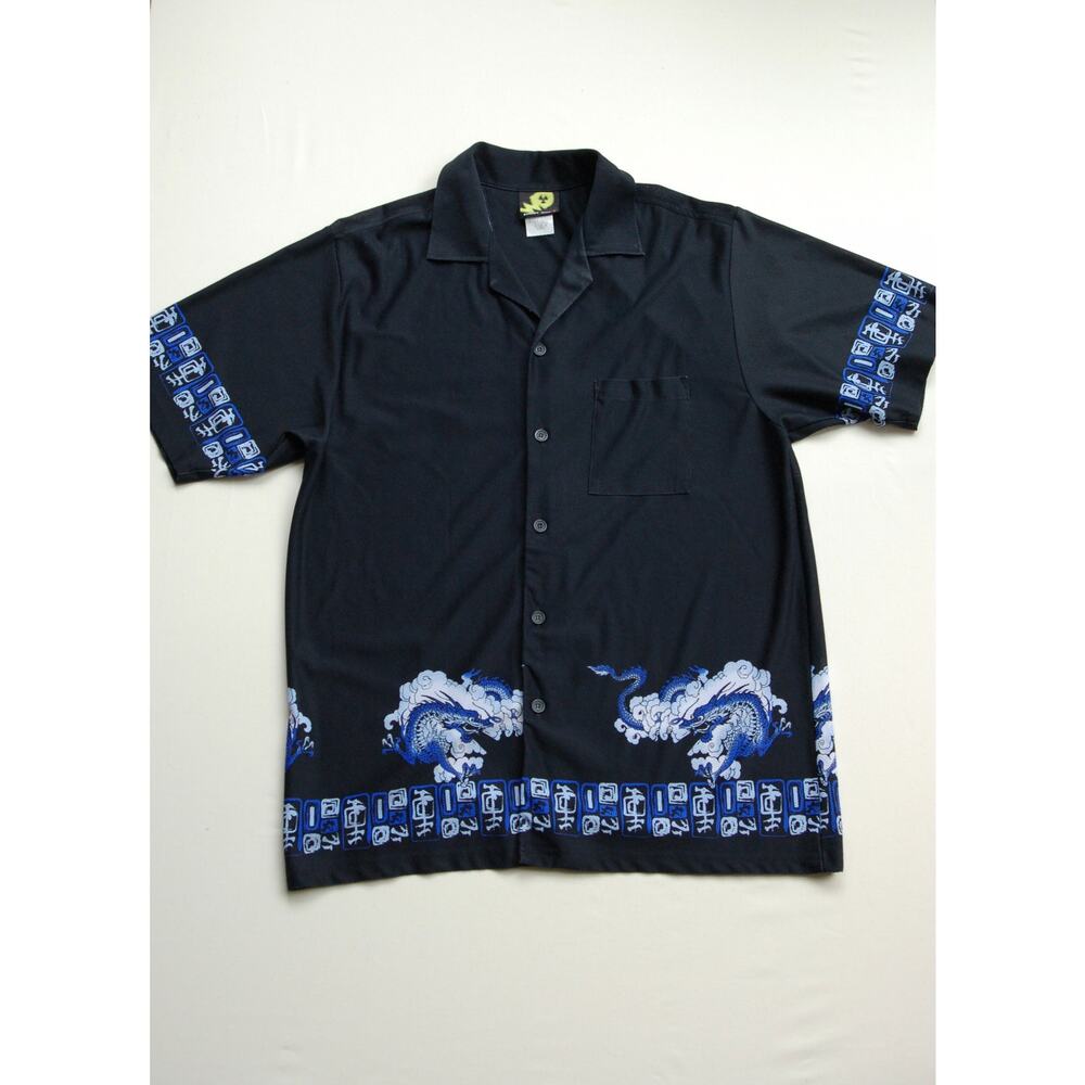 VTG STREET SAVY Dragon Button Down | Y2K Cyber Skater Boxy XL